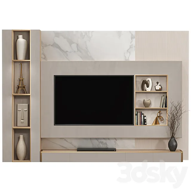 TV wall 3dsMax Model