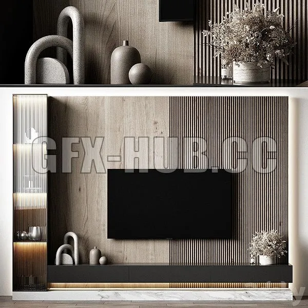 TV Wall 5 3dsMax Model
