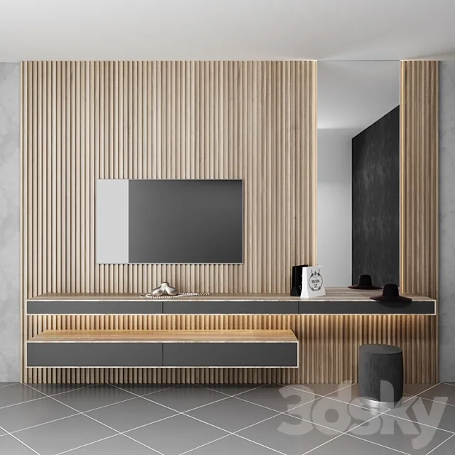 TV wall and dressing table 3DSMax File