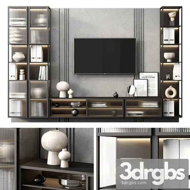 Tv wall black