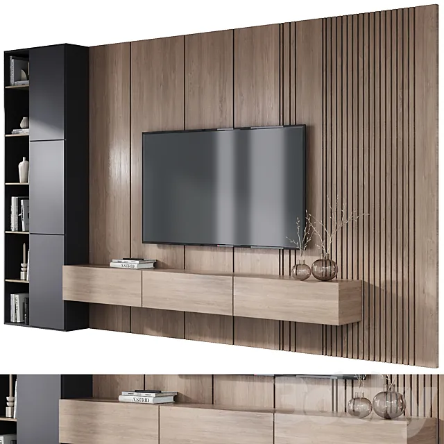 TV wall decor set4 3ds Max