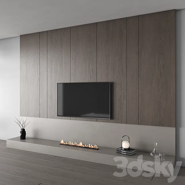 tv wall furniture composition 6 3ds Max