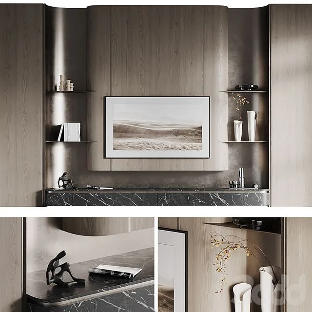 TV wall Glowe 3dsMax Model