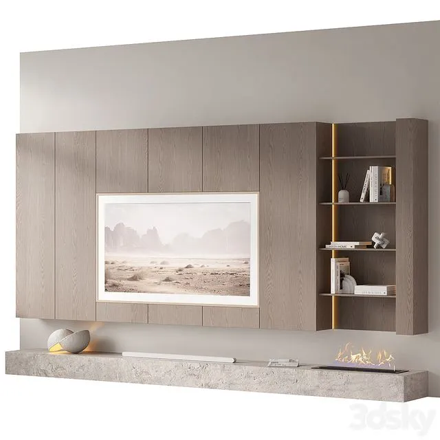 TV Wall Minimalism ZS 3dsMax Model