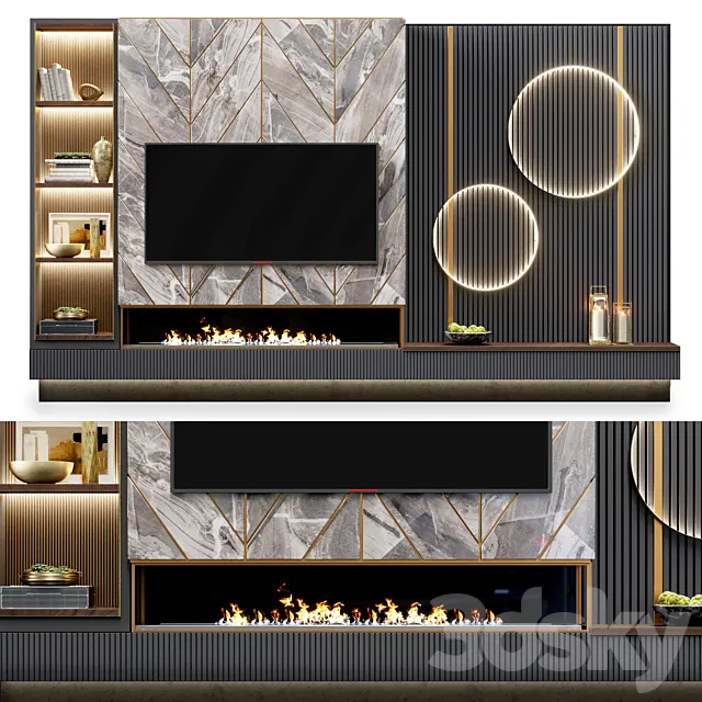 TV wall modern 50 3DS Max Model