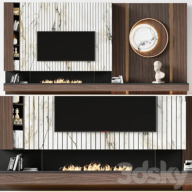 TV wall modern 81 3ds Max