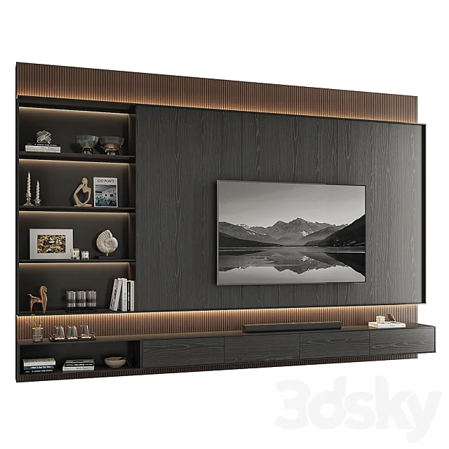 TV Wall Set | 002 3dsMax Model