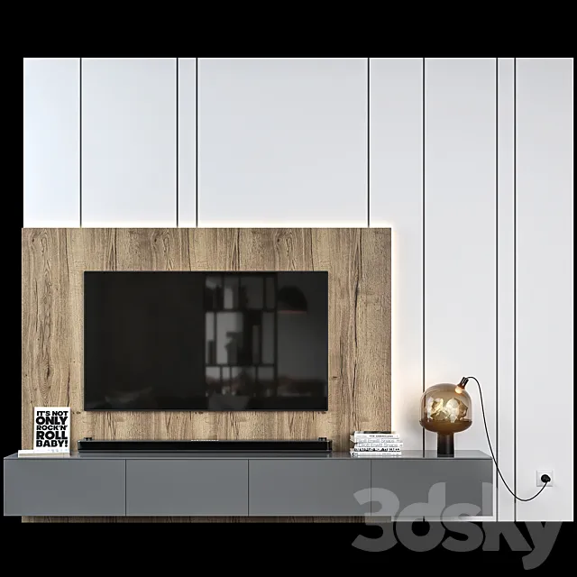 Tv wall set 01 3DS Max Model