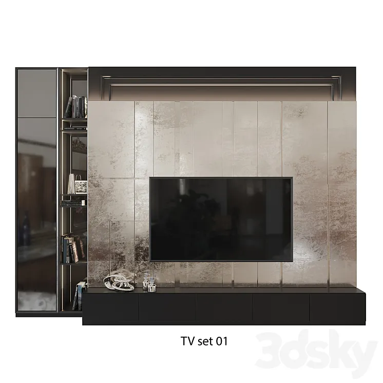 TV Wall set.01 3DS Max