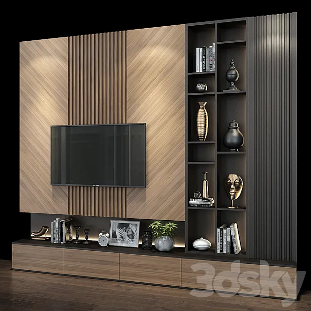 TV Wall set 0157 3DS Max Model