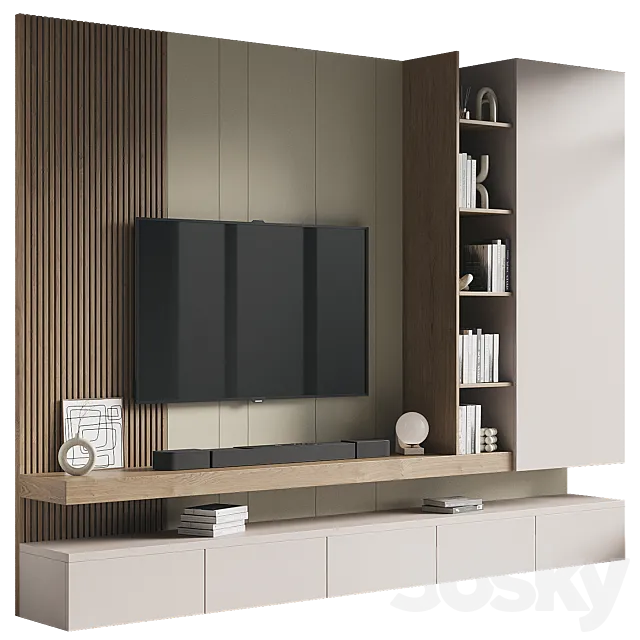 tv wall set 019 3dsMax Model