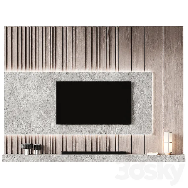 TV Wall set 03 3ds Max