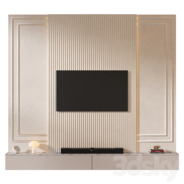 TV wall set 03 3ds Max