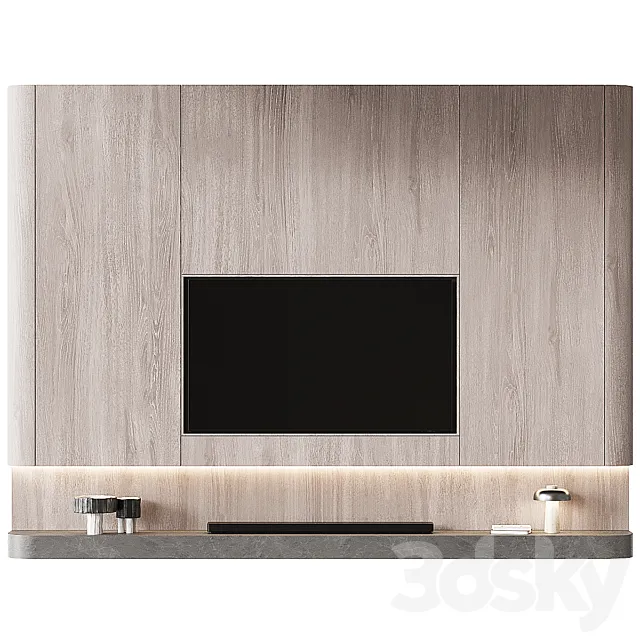 TV Wall set 04 3ds Max