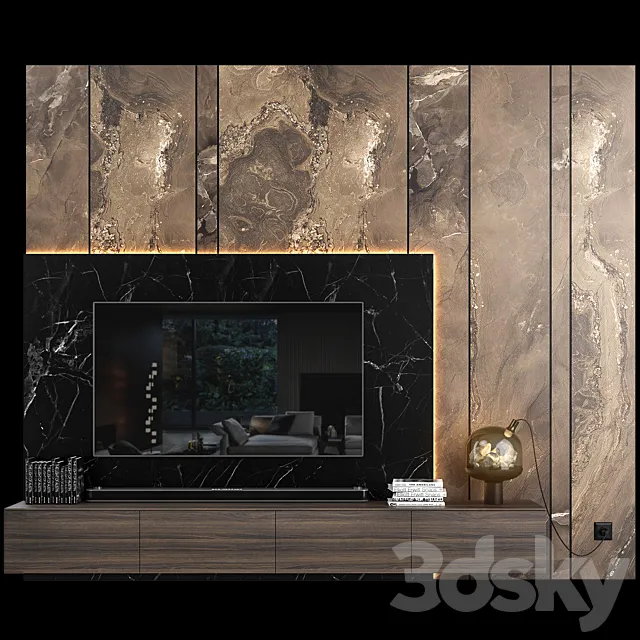 Tv wall set 04 3DS Max Model