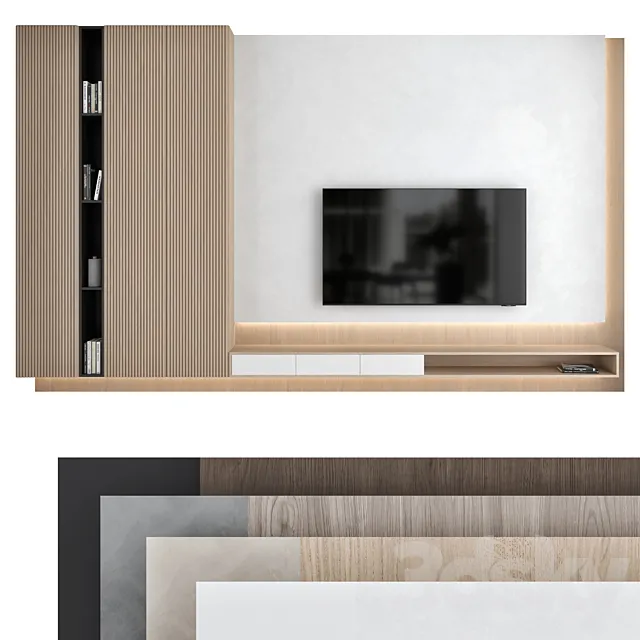 TV wall set 06 3ds Max