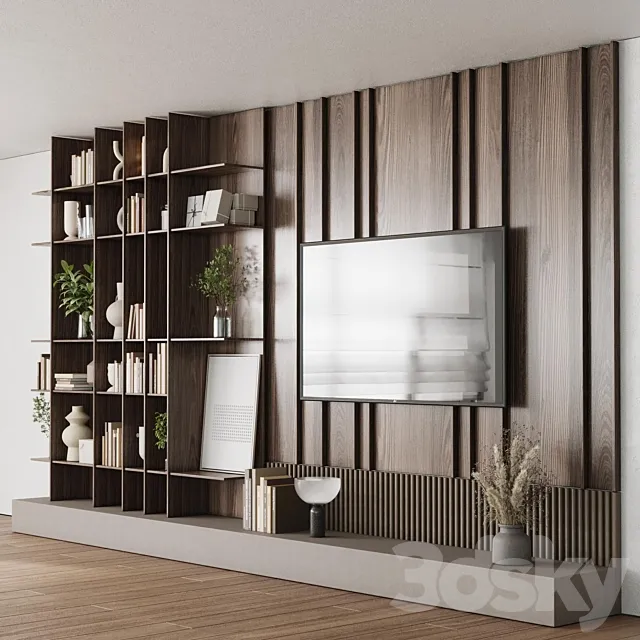 Tv Wall Set 09 3DS Max Model