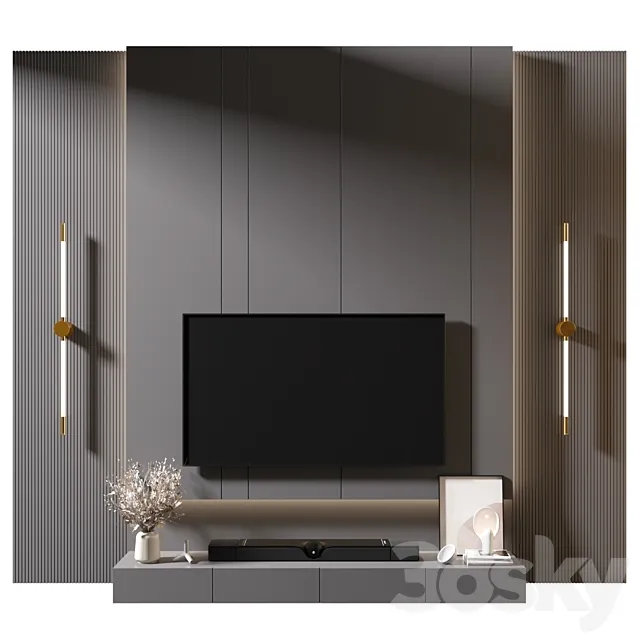 TV Wall | set 1038 3dsMax Model