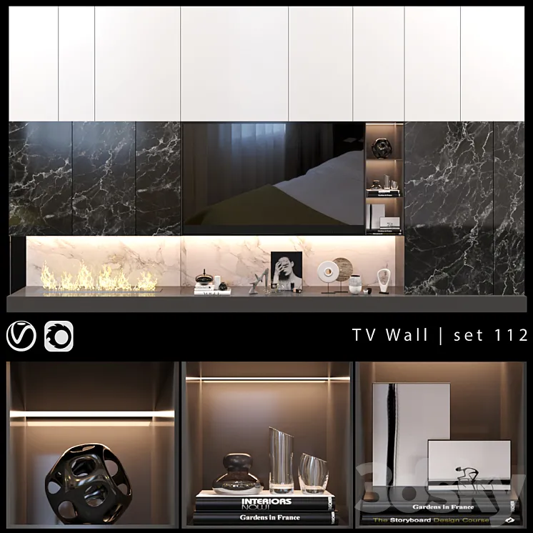 TV Wall | set 112 3DS Max