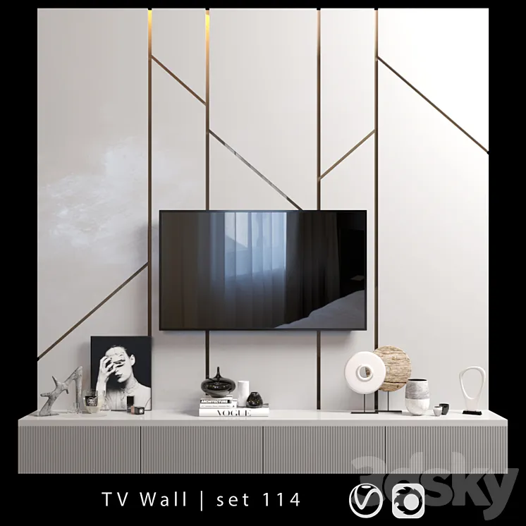 TV Wall | set 114 3DS Max
