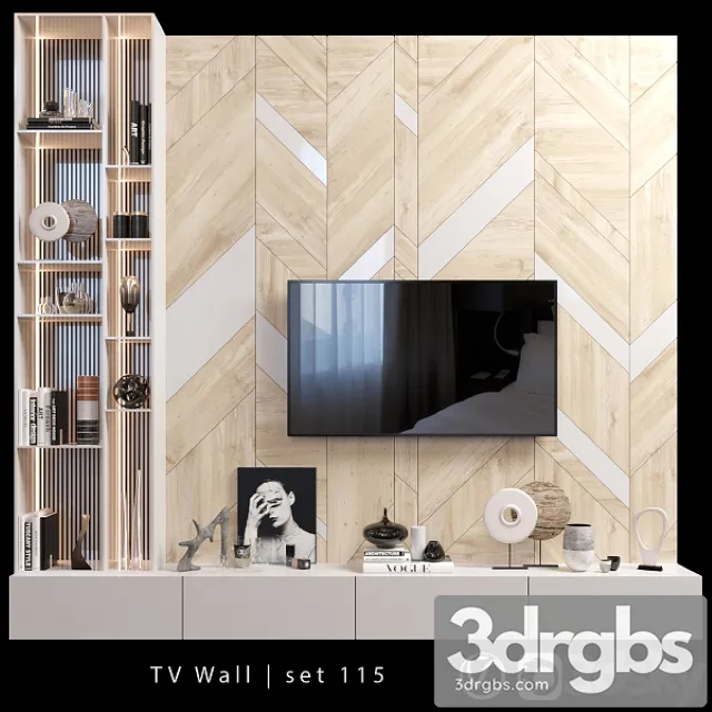 TV Wall Set 115 3dsmax Download