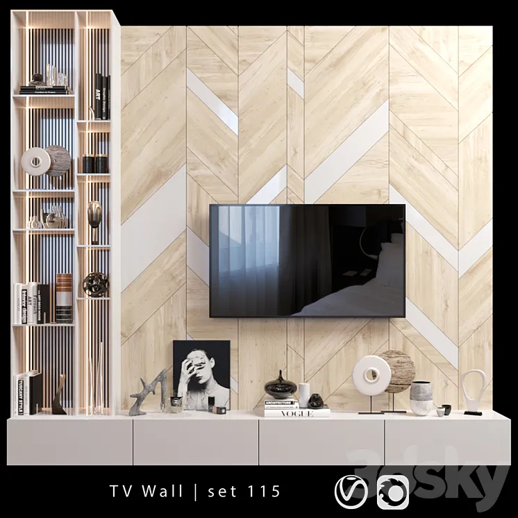 TV Wall | set 115 3DS Max