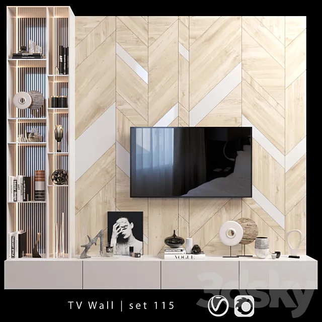 TV Wall | set 115 3DSMax File
