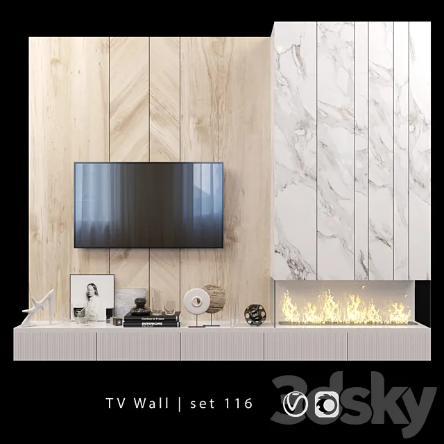 TV Wall | set 116 3ds Max