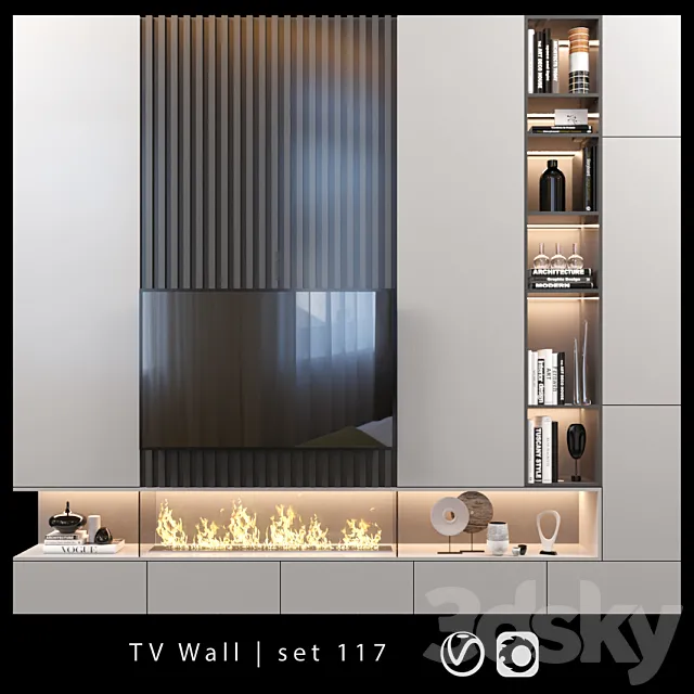 TV Wall | set 117 3ds Max