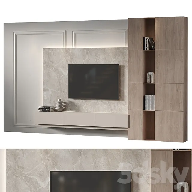 TV wall set 12 3ds Max