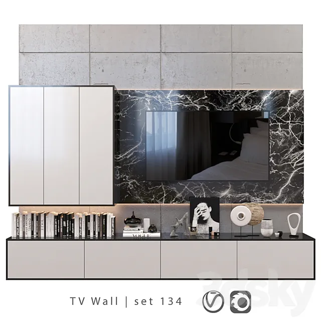 TV Wall | set 134 3DSMax File