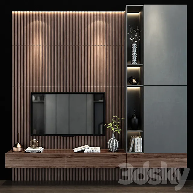 TV wall set 142 3DS Max Model