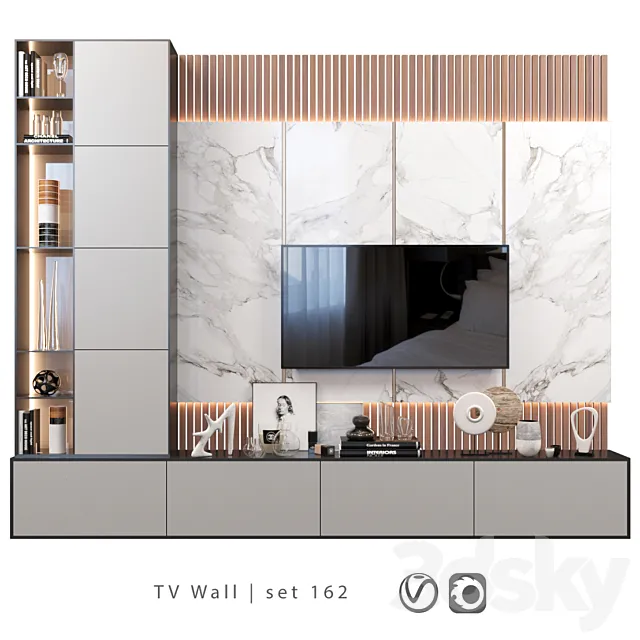 TV Wall | set 162 3ds Max