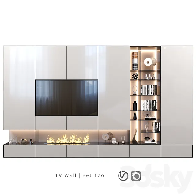 TV Wall | set 176 3ds Max