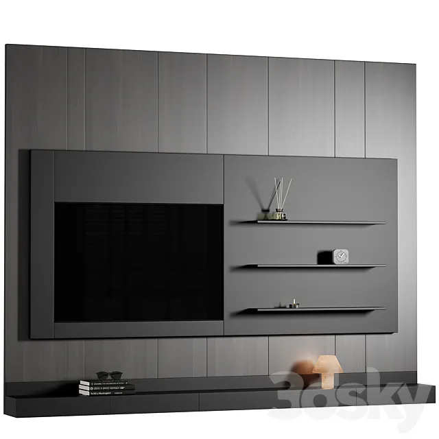 TV wall set 18 3dsMax Model