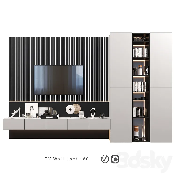 TV Wall | set 180 3DS Max