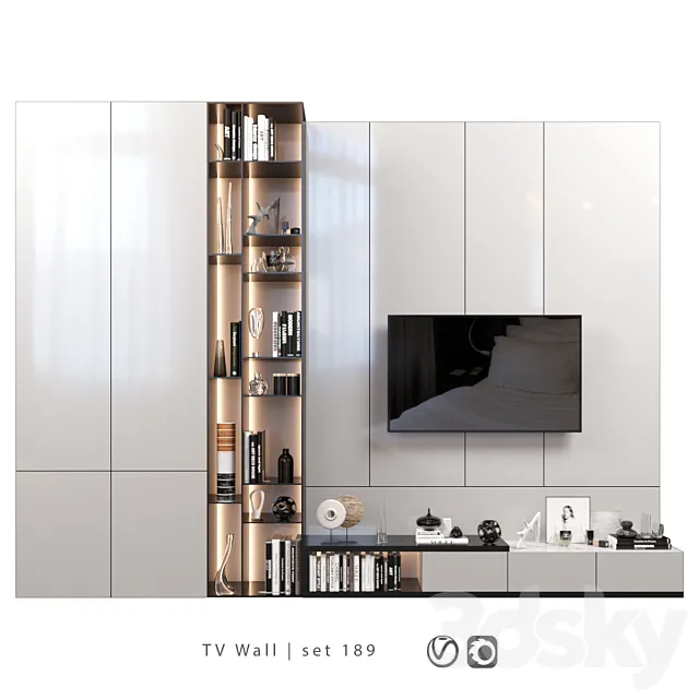 TV Wall | set 189 3DS Max Model