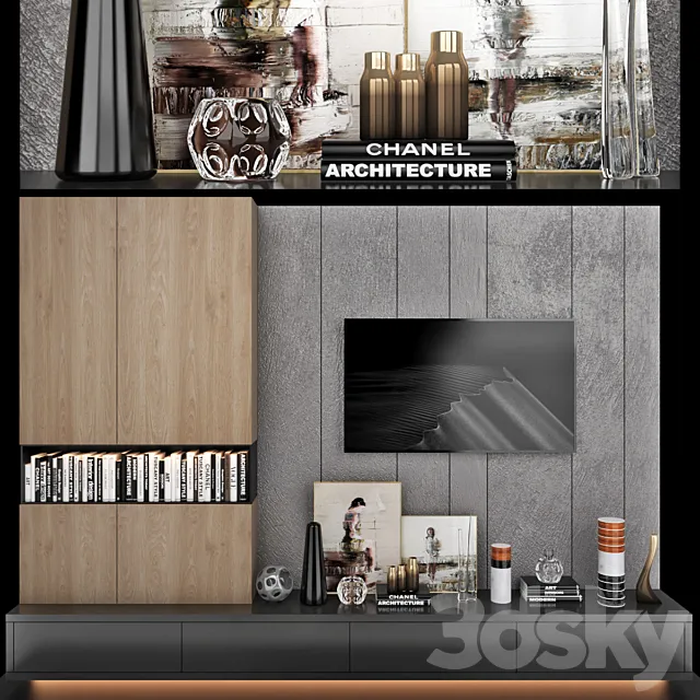 TV Wall | set 19 3ds Max