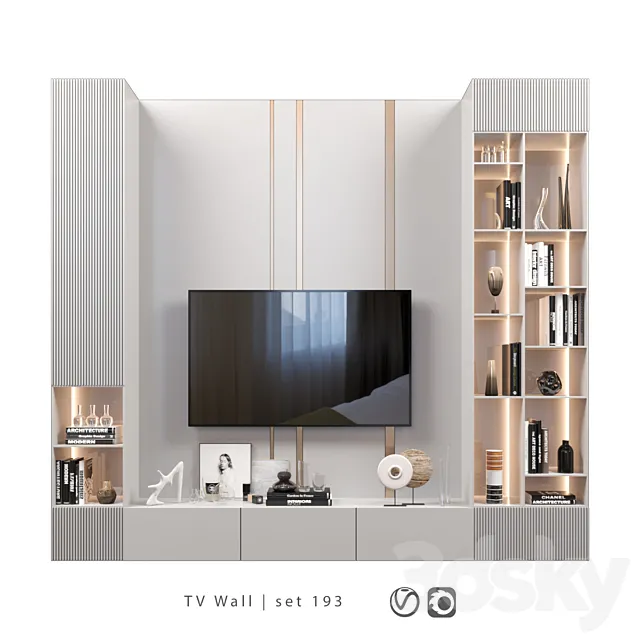 TV Wall | set 193 3ds Max