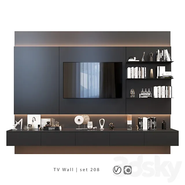 TV Wall | set 208 3DS Max Model