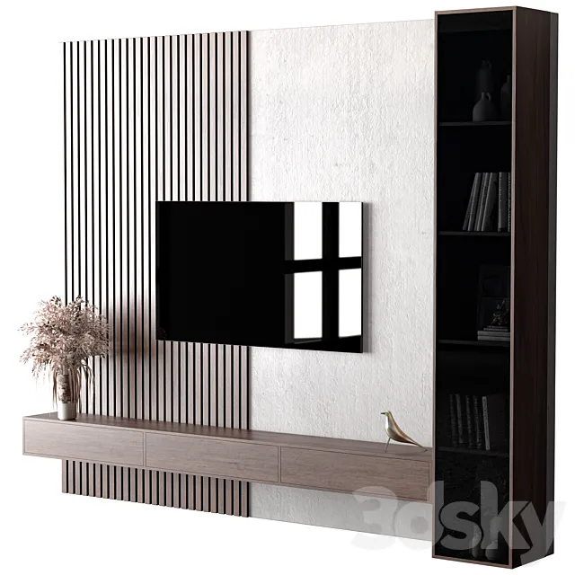 TV Wall Set.3 3dsMax Model