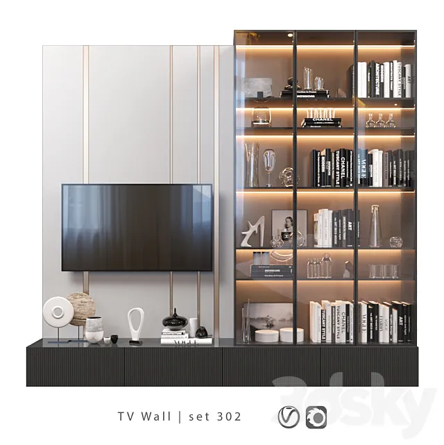 TV Wall | set 302 3DS Max Model