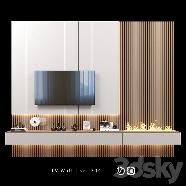 TV Wall | set 304 3ds Max