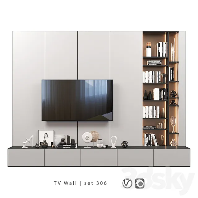 TV Wall | set 306 3ds Max