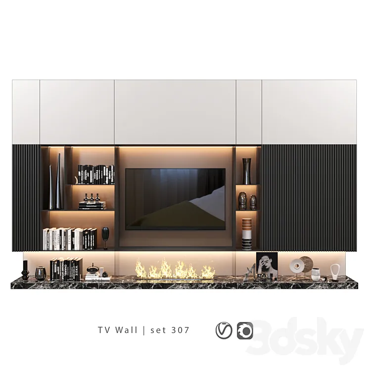 TV Wall | set 307 3DS Max