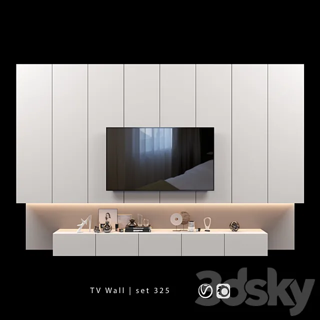 TV Wall | set 325 3ds Max