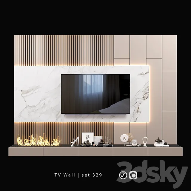 TV Wall | set 329 3ds Max