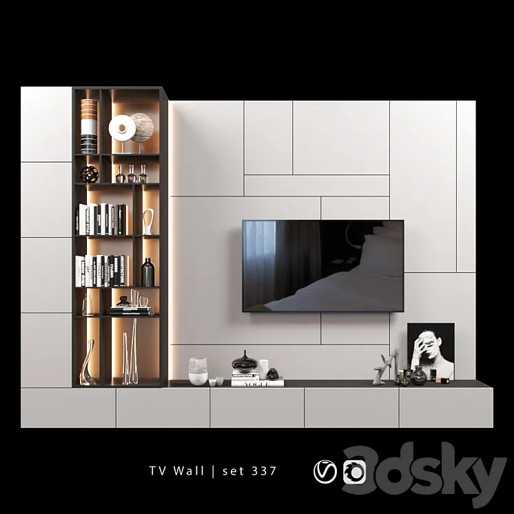 TV Wall | set 337 3DS Max