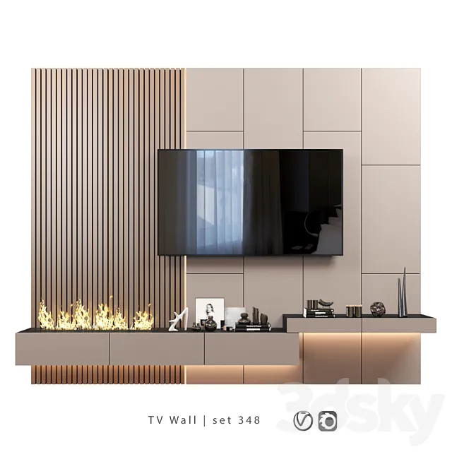 TV Wall | set 348 3DS Max Model