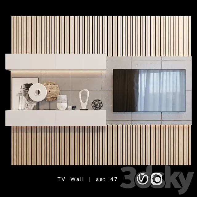 TV Wall | set 47 3ds Max